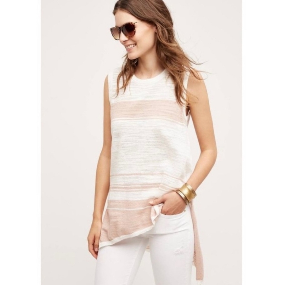 Anthropologie Left of Center Shadow Stripe Tunic